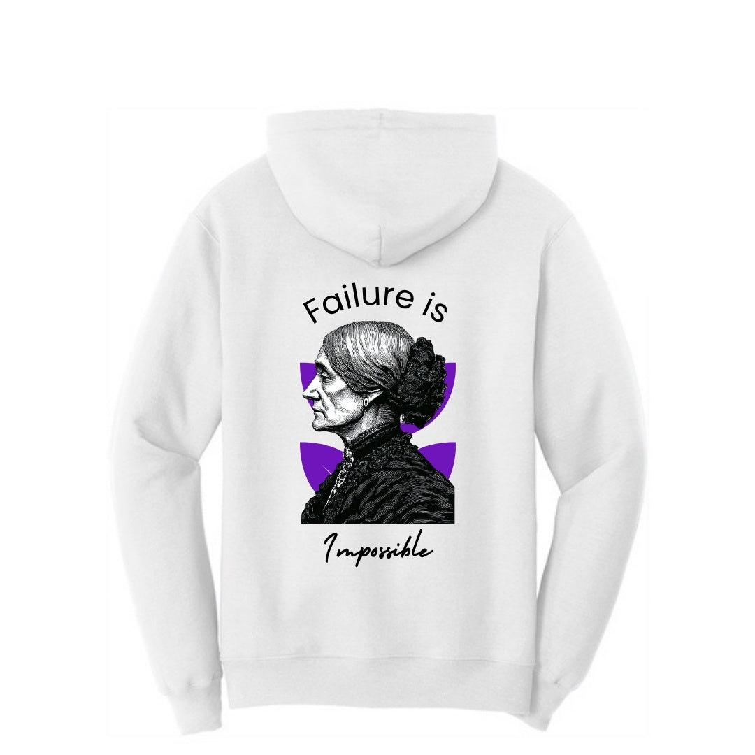Susan B. Anthony Hoodie - "Failure is impossible"